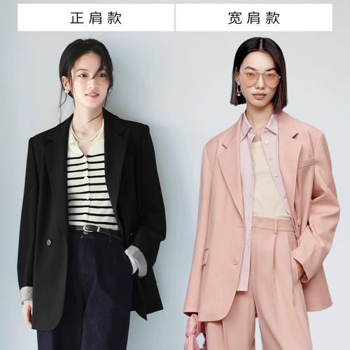 Осенний пиджак классического кроя для отдыха, черная куртка, изысканный стиль