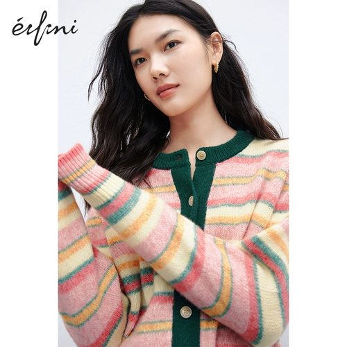 Дизайнерский милый кардиган, зимний пуховик, атмосферный свитер, тренд сезона, 2023