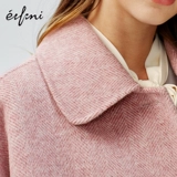 Зимнее шерстяное длинное двусторонное шерстяное пальто, средней длины