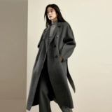 Бархатное шелковое белое двусторонное шерстяное пальто, пуховик