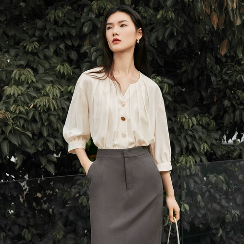 Осенняя розовая рубашка, яркий броский стиль, французский стиль