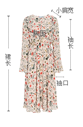伊芙丽预售2017春季新款花卉印花连衣裙系带喇叭袖中长裙雪纺裙 46 伊芙丽预售2017春季新款花卉印花连衣裙系带喇叭袖中长裙雪纺裙 46