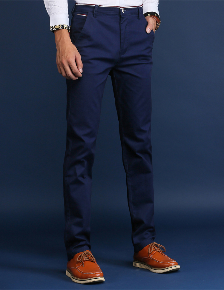 Mùa xuân mới quần nam giản dị thẳng thun thun cotton mỏng quần nam mùa thu và đông Hàn Quốc quần đũi nam