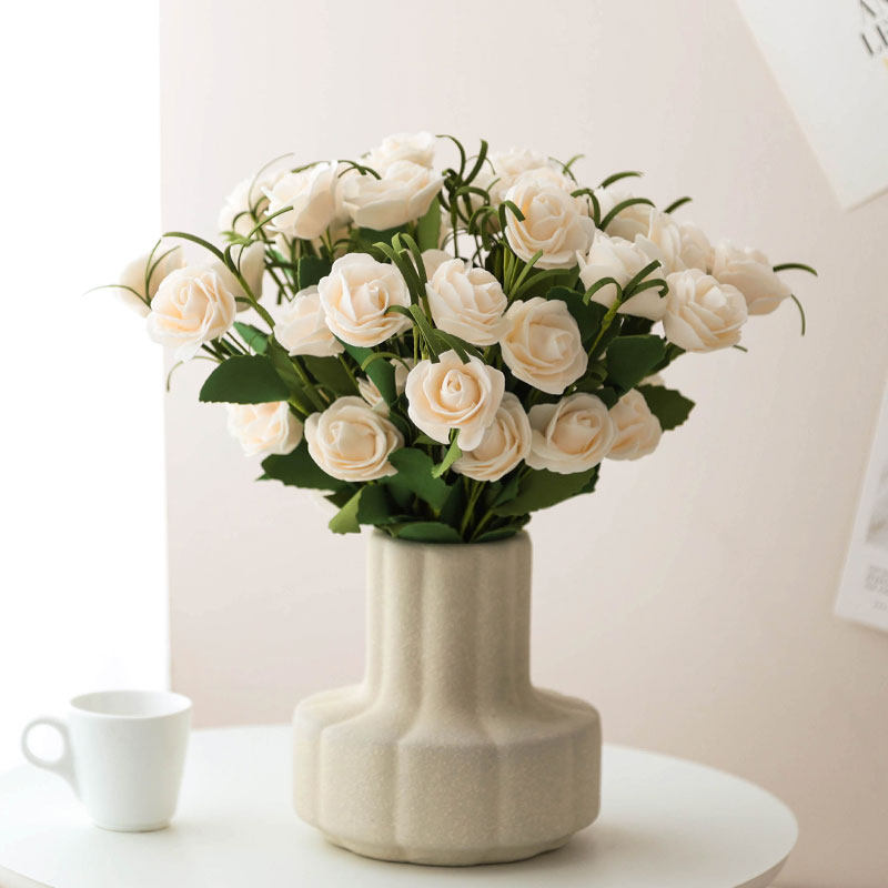 PE Rose Simulation Flower Living Room with Interior Decoration Flower Bouquet Flower Bouquet Photo Fittings