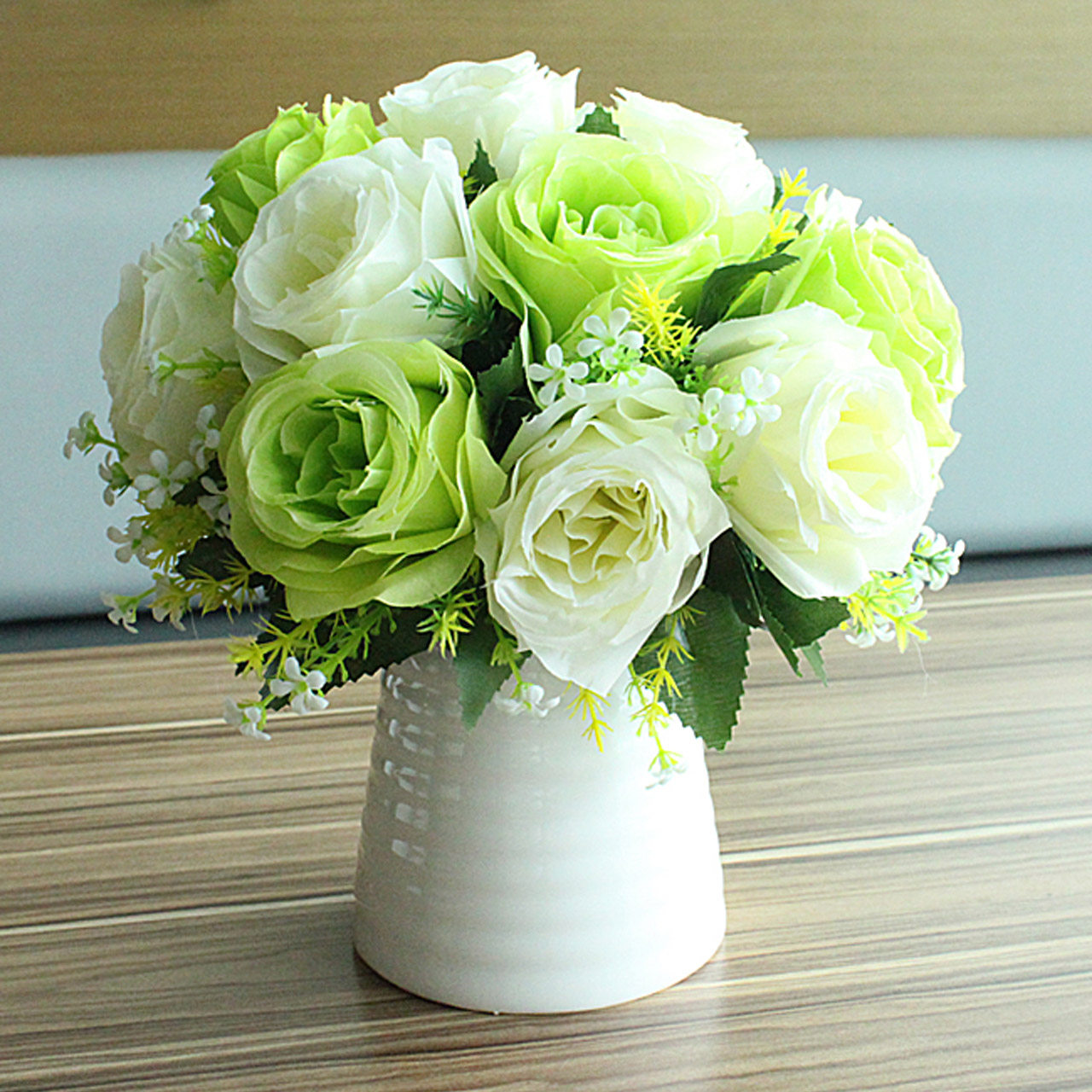 Love Home Emulation Rose Bunches Suit Floral Home Fake Flowers Adornment Silk Flowers Living Room Table Potted Flowers Drying Flowers