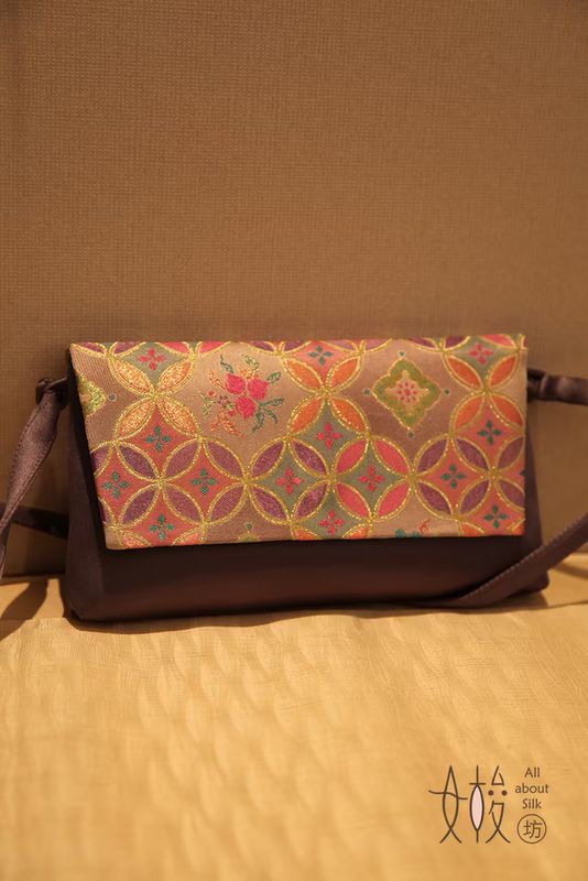 Rushofang/Original Design/Song Brocade/Small Crossbody Bag/Copper Coin Pattern/Purple/Gift/Mobile Phone Bag/Versatile Fashion