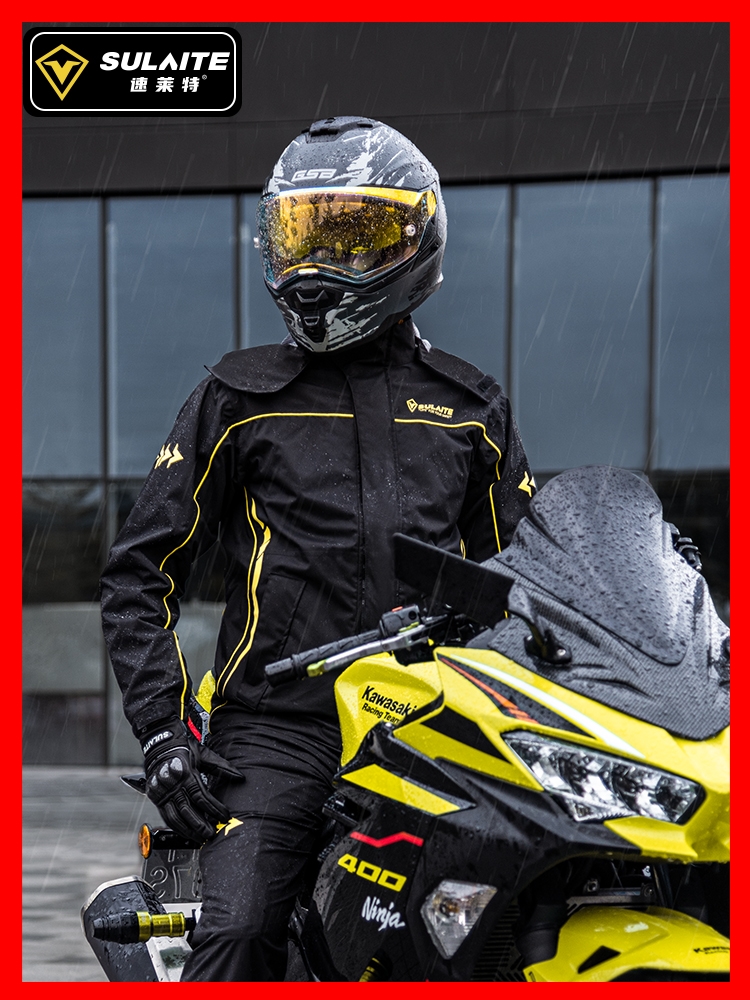 Raincoat Rain Pants Suit Split Motorcycle Riding Waterproof Male locomotive takeaway rider full-body anti-rainstorm rain suit-Taobao