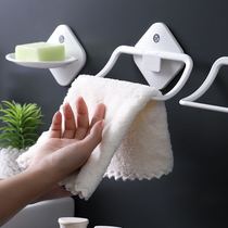 Toilet European-style non-perforated towel bar hanging high-end drying towel towel rack kitchen rack wall hanging rack