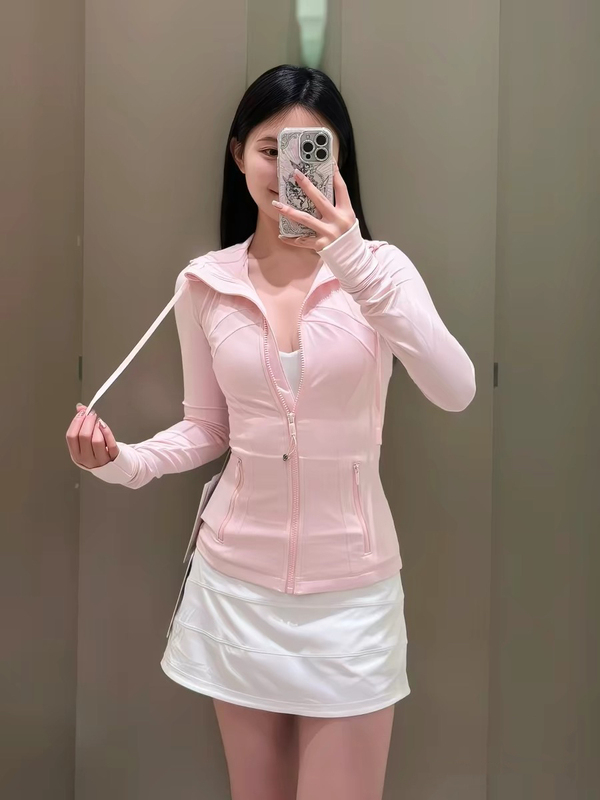 【National Trend】Define Jacket Yoga Jacket Nude-Feel Nulu Fabric Sports Jacket Milkshake Pink