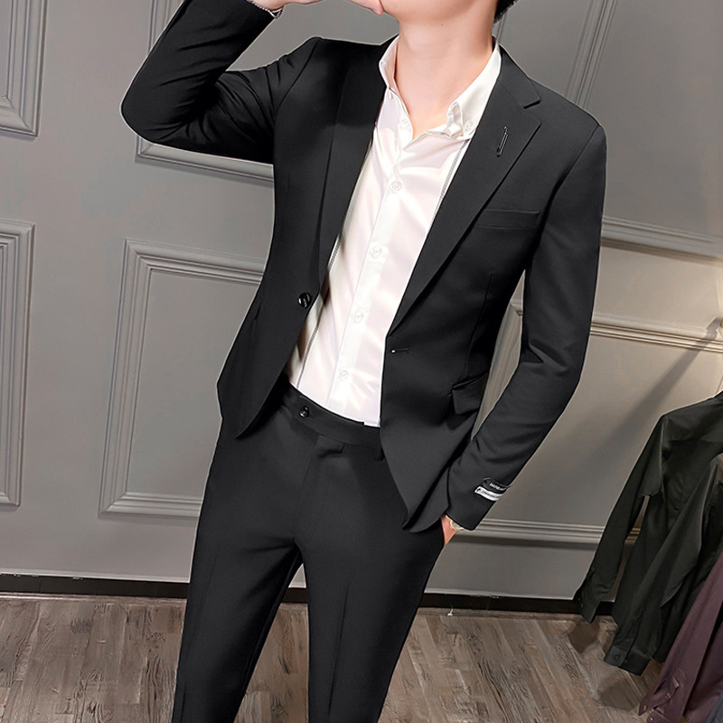 English Lensey Suit Casual Jacket Male Korean version Trend Thing Business Advanced Sensation Small Suit Men Summer Thin