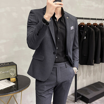 Mens western-style suit Inlenwind business positive dress professional suit jacket male groom marries a set of tide