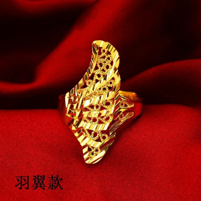 Thai gold jewelry 24k bride wedding imitation fake gold jewelry that will not fade for a long time Vietnamese sand gold ring for women
