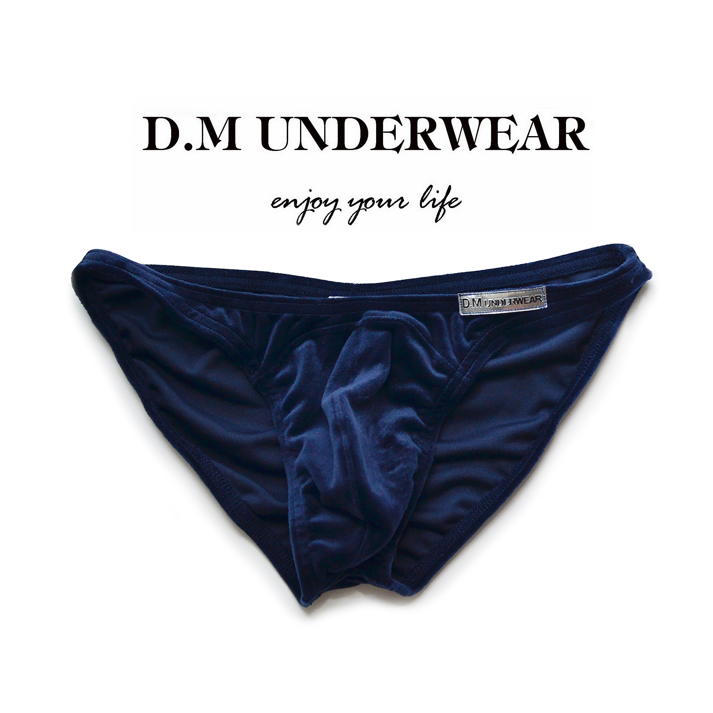 D M Men's Underwear Low Waist Sexy Fluff Briefs Exciting Warm Polyester Fiber Youth Trend Personality Men's Performance