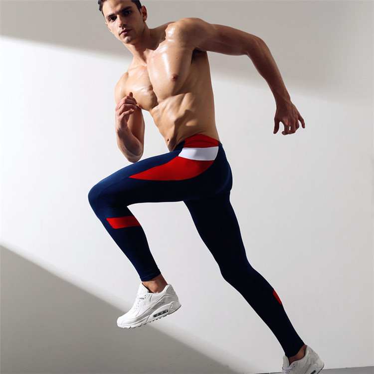 Giải phóng mặt bằng, quần mùa thu nam bó sát thể thao Quần legging nam eo thấp gợi cảm màu mỏng phù hợp với quần ấm quần legging