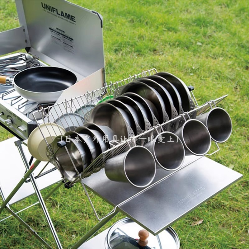 Uniflame outdoor camping stainless steel dish plate household picnic with dish cup plate plate