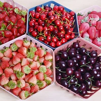 Реалистичная маленькая фруктовая пластиковая клубника, серьги, аксессуар для волос, украшение
