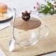 Cốc thủy tinh chịu nhiệt ăn sáng lò vi sóng bát ngũ cốc sữa lớn bụng hoa tách trà tách cà phê có nắp dày dung tích lớn - Tách bình giữ nhiệt 1.5 lít
