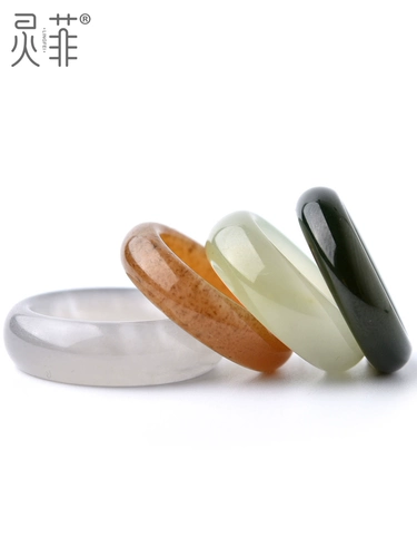 Покупка товаров Женское нефритовое кольцо Хотан, одна вещь, одна картина, яшма, чистая вода, сахарный нефрит, нефрит из бараньего жира, нефрит Хотан, персонализированное нефритовое кольцо на указательный палец