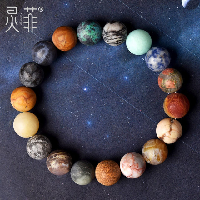 Cosmic Planet Bracelet Eight Planets Fantasy Small Planet Starry Sky Stone Stone Beads Best Friend Bracelet Single Circle Men and Women