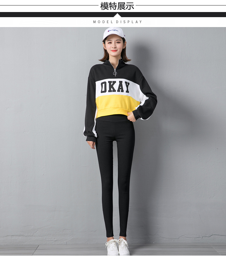 Quần legging nam cực mặc cộng với nhung dày 2018 mới thu đông và eo cao màu đen là đôi chân mỏng ấm áp quần lửng nữ