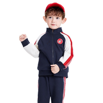 Balabala childrens suit boys and girls baby two-piece set 2024 new autumn and autumn sportswear campus