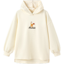 Balabala childrens clothing girls autumn tops autumn childrens sweatshirts for middle and older children simple hooded fashion casual trend