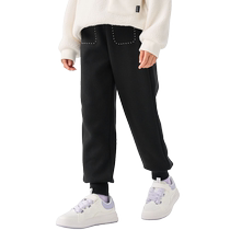 (Same style in the mall) Balabala childrens clothing girls fleece pants winter clothes medium and large childrens trousers childrens jogging pants