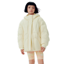 Balabala Girls Down Jacket Winter Hooded Light Warm Childrens Clothing Medium and Large Childrens Jacket Goose Down Bread Jacket Short Style