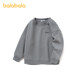 Balabala children's clothing children's sweatshirts for boys and girls plus velvet solid color bottoming winter long-sleeved tops for middle-aged and older children.