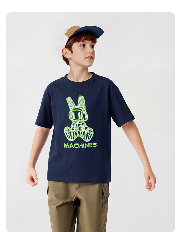Balabala Short Sleeve Tops Casual Pure Cotton Children's Clothing — 36