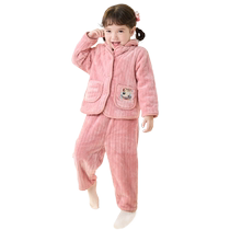 Barabara Childrens pyjamas suit male and female childrens childrens childrens home childrens warm and flannel country wind