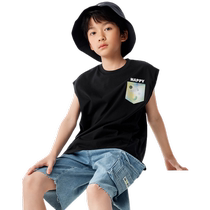 Balabala childrens clothing childrens vest boys 2024 summer clothes for big children sleeveless sports fashion Korean version comfortable and thin