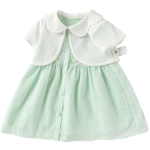 (Same style in the mall) Balabala childrens suit girls dress two-piece baby summer dress 2024 new style