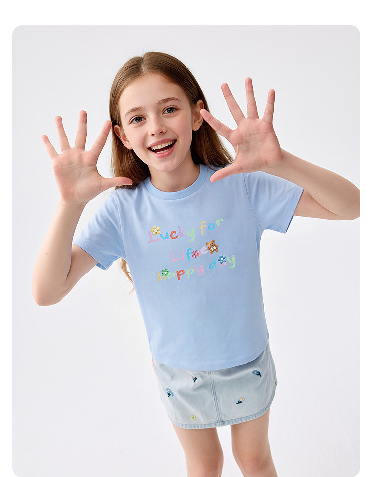 Balabala Kidsren's Clothing Girls' Baby Short-Sleeved T-Shirt Kidsren's 2026 New Summer Clothing Big Kidsren's Moisture-Absorbent Quick-Drying Tops — 28