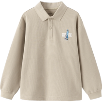 (Same style in the mall) Balabala childrens clothing boys long-sleeved T-shirt childrens tops 2024 bottoming shirt waffle
