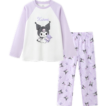 (Sanrio IP) Balabala Childrens Pajamas Set Pure Cotton Autumn Girls Home Clothes Small Children Middle-aged Children
