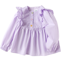 (Тот же стиль в торговом центре) Balabala детская одежда рубашки с длинными рукавами для девочек 2024 новые милые топы литературная весенняя одежда