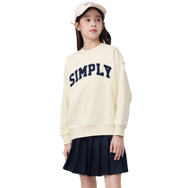 Balabala girls sweatshirt boys autumn and autumn round neck medium and large children long-sleeved childrens tops pullover casual fashion