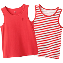 Balabala Boys Vest Year of the Dragon New Childrens Suspenders Zodiac Year Red New Year Season Skin-Friendly Cotton Two-Piece Pack