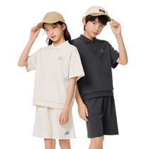 Balabala Boys and Girls Summer Suits Summer Parent-child Clothes Short-Sleeved Shorts Childrens Clothes Childrens Fashion Versatile Trend