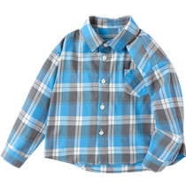 Bala Bala Boy Shirt Children Dress Children Long Sleeve Shirt Baby Plaid Blouse Blouse Women Autumn Dress Foreign Air Kiss