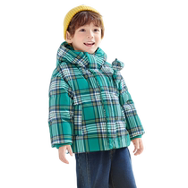 (Same style in the mall) Balabala childrens clothing boys down jacket childrens plaid waterproof windproof comfortable jacket trendy