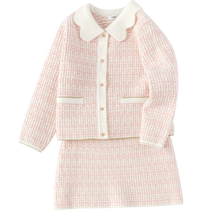 (Same style in the mall) Balabala childrens clothing childrens skirt suit girls 2024 autumn and winter small fragrance two-piece set