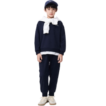 Balabala childrens long-sleeved suit fashionable 2024 new autumn clothing boys and girls sweatshirt suit sportswear
