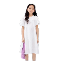 Balabala childrens clothing girls dresses 2024 new summer clothes for big girls forest sweet skirt puff sleeves trendy