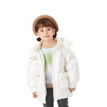 Balabala childrens clothing girls down jackets childrens winter childrens baby shiny coats thickened tops fashionable and stylish