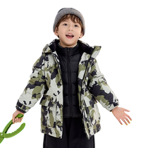 Balabala childrens clothing childrens down jacket 2024 new winter boys and girls warm hooded jacket two-piece set