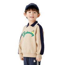 (Same style in the mall) Balabala childrens clothing boys sweatshirt long-sleeved tops 2024 new college autumn wear print