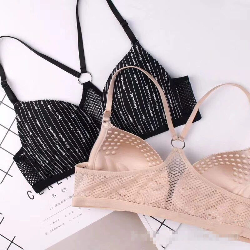 Tam giác cup treo cổ vòng đai mỏng không có vòng thép bra bikini vẻ đẹp backless đồ lót bơi viền các kiểu quần lót nữ đẹp nhất