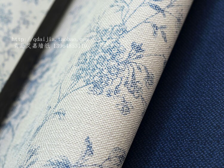 South Korea LG Wallpaper Large Roll Minimalist American Deep Blue Pure Color Bouquet Fields Garden Small Flower Wall Paper Background Wall Paper Spot